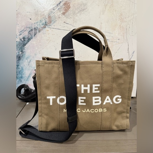 Marc Jacobs “The Tote Bag” Canvas Crossbody Tote Khaki Slate Green - Picture 4 of 8